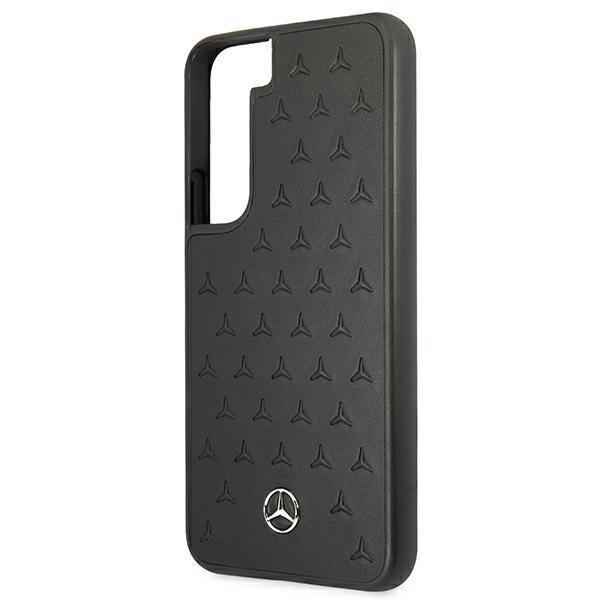 Mercedes Mercedes Läder Stars Pattern Skal Galaxy S22 Plus - Svart