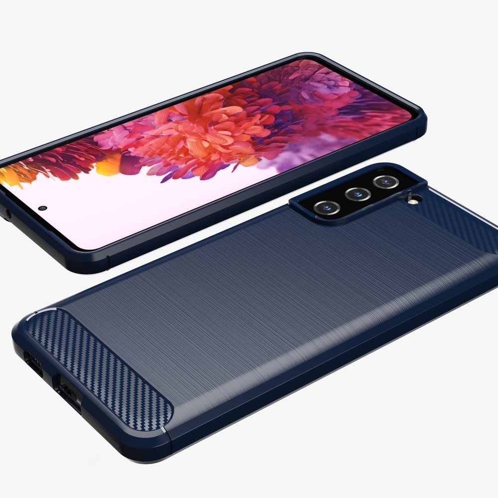 Hurtel Carbon Flexible TPU skal till Samsung Galaxy S21 Plus 5G - Blå