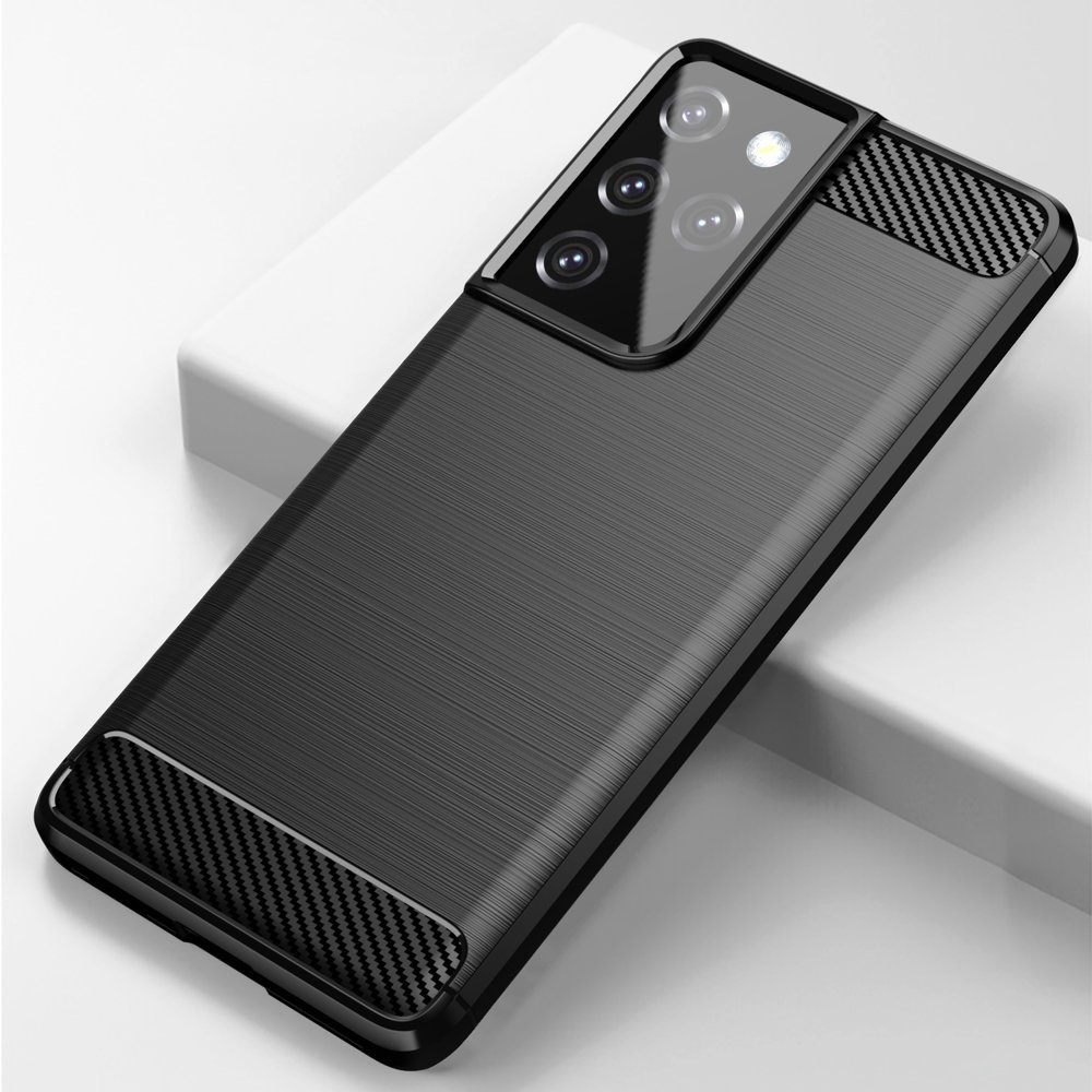 Hurtel Carbon Flexible TPU skal till Samsung Galaxy S21 Ultra 5G Svart
