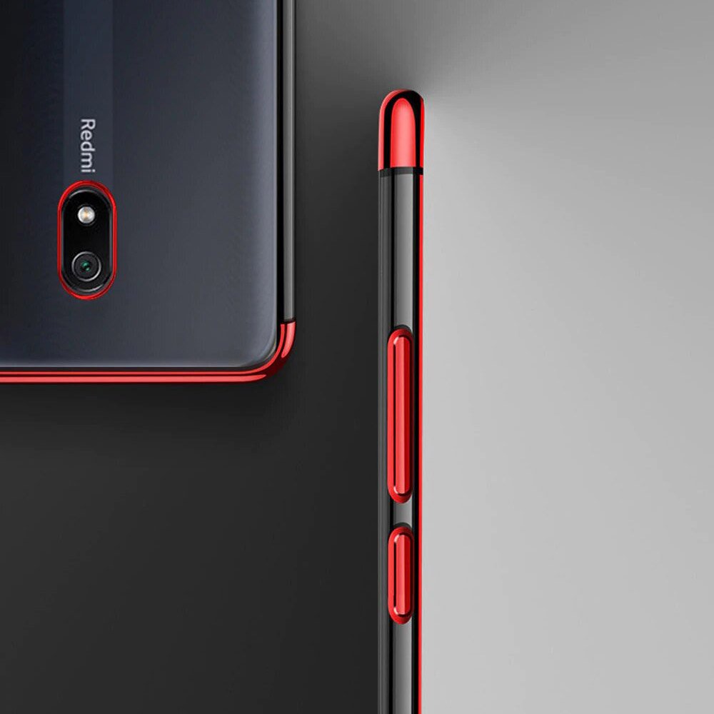 OEM Clear skal med frame till Xiaomi Redmi 8A - Blå