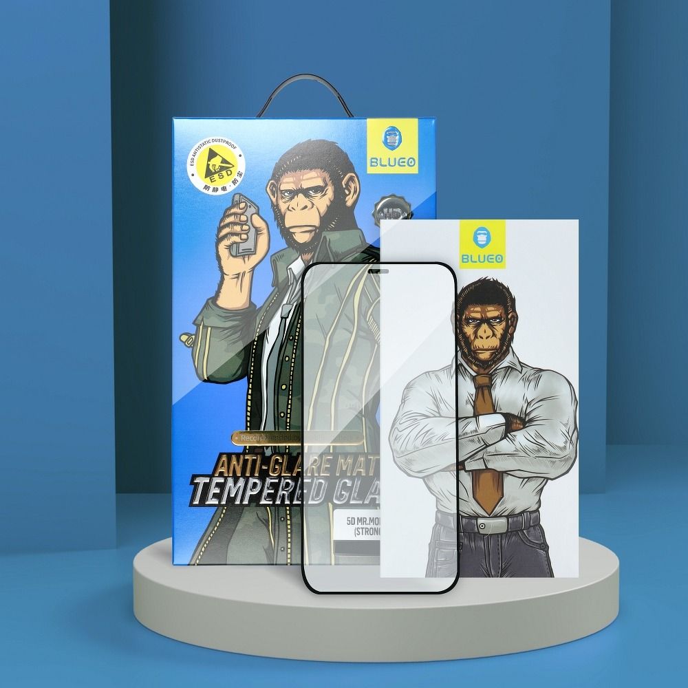 OEM 5D Mr. Monkey Härdat Glas iPhone 12 Pro Max - Svart