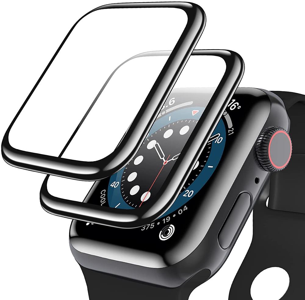 A-One Brand [2-PACK] 3D Curved Härdat Glas Skärmskydd Full Glue Apple Watch 41mm - Svart