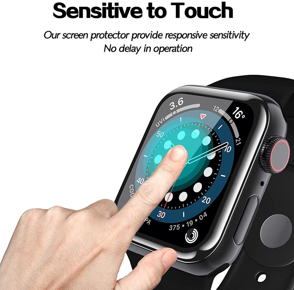 A-One Brand [2-PACK] 3D Curved Härdat Glas Skärmskydd Full Glue Apple Watch 41mm - Svart