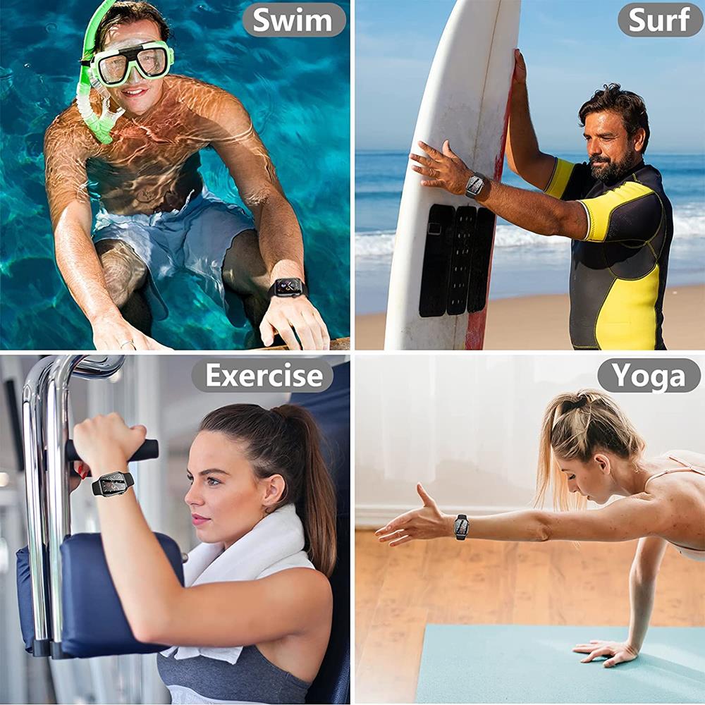 A-One Brand [2-PACK] 3D Curved Härdat Glas Skärmskydd Full Glue Apple Watch 41mm - Svart