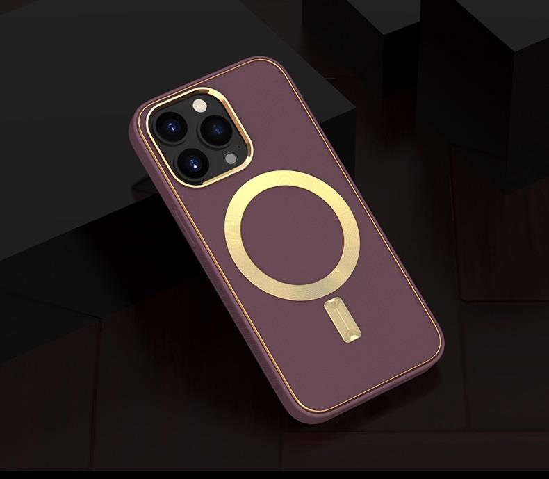 Boom of Sweden BOOM iPhone 14 Plus Magsafe Läderskal - Vinröd