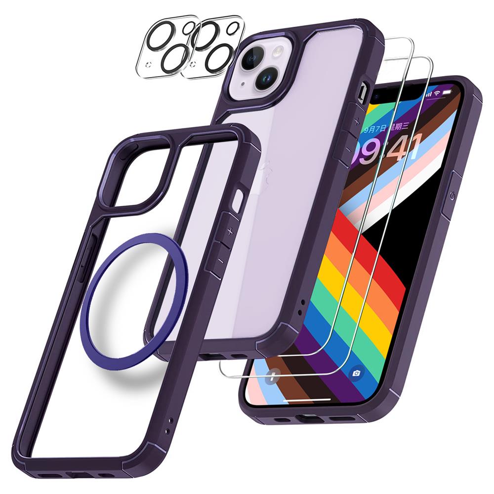 Boom of Sweden [6in1] BOOM iPhone 14 Skal - Kameralinsskydd - Härdat Glas - MagSafe Ring