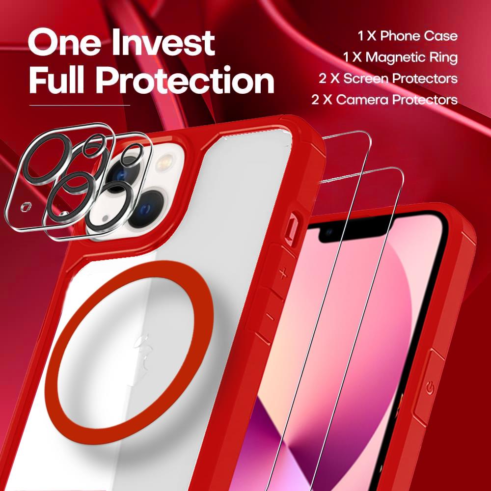 Boom of Sweden [6in1] BOOM iPhone 14 Skal - Kameralinsskydd - Härdat Glas - MagSafe Ring