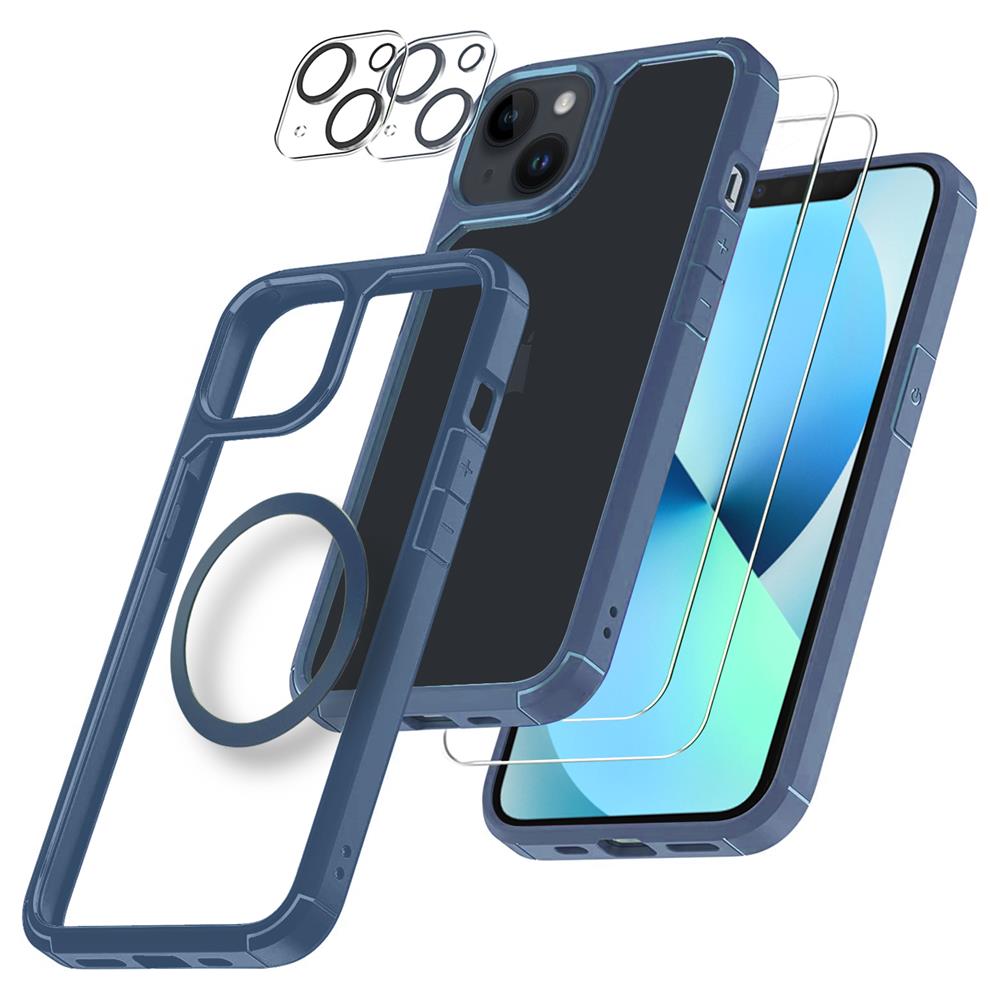 Boom of Sweden [6in1] BOOM iPhone 14 Plus Skal - Kameralinsskydd - Härdat Glas - MagSafe Ring