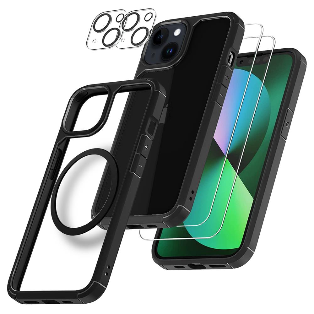 Boom of Sweden [6in1] BOOM iPhone 14 Plus Skal - Kameralinsskydd - Härdat Glas - MagSafe Ring