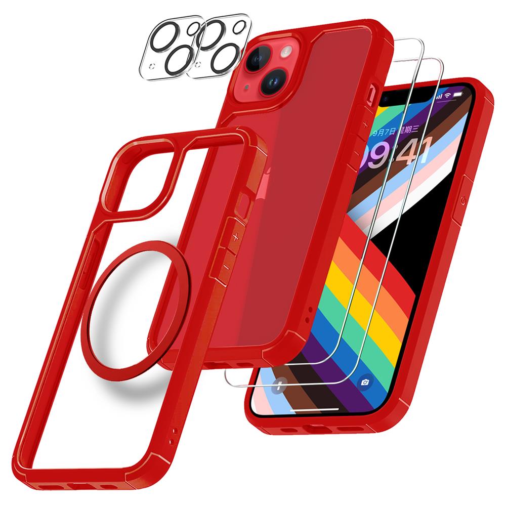 Boom of Sweden [6in1] BOOM iPhone 14 Plus Skal - Kameralinsskydd - Härdat Glas - MagSafe Ring