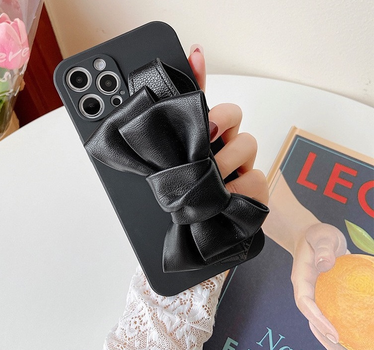 OEM Bowknot Läderrem iPhone 13 Mini Skal - Svart