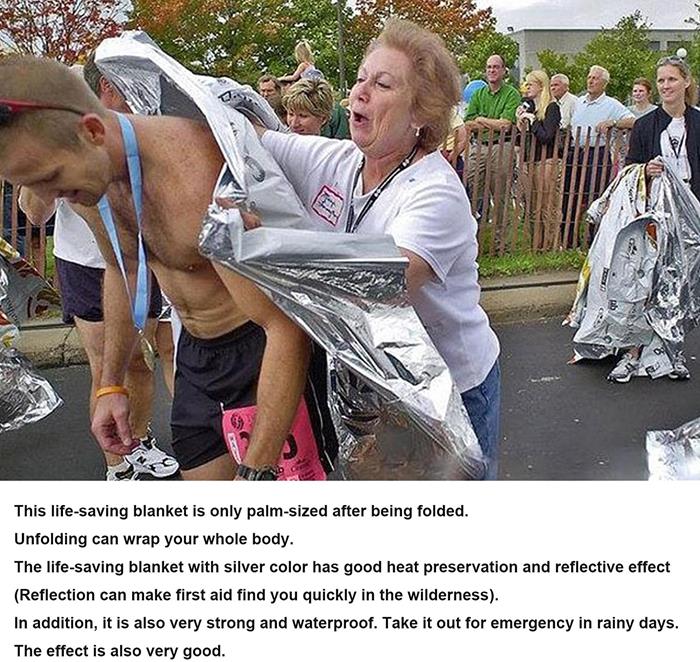 OEM Nödfilt Värmefolie Vindtät & Lättvikt Överlevnadsfilt - Silver