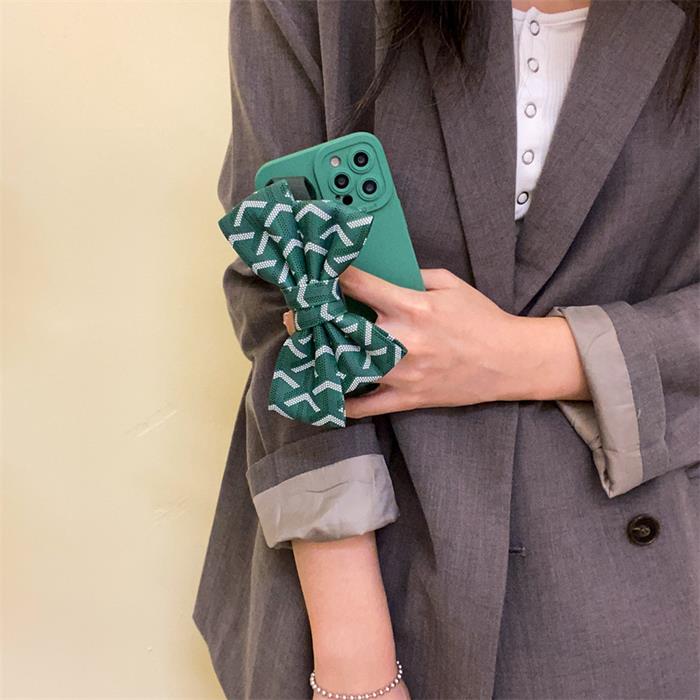 OEM Bowknot Handrem iPhone 11 Skal - Grön