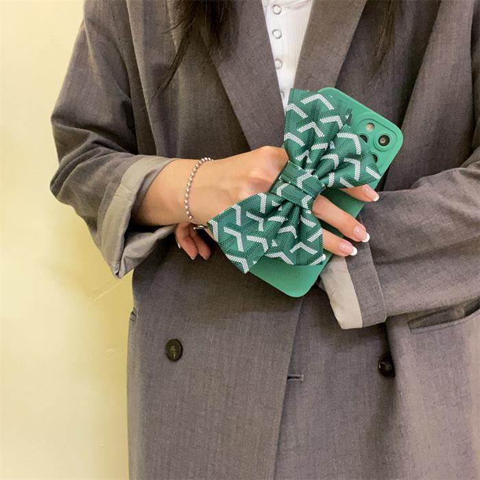 OEM Bowknot Handrem iPhone 12 Skal - Grön