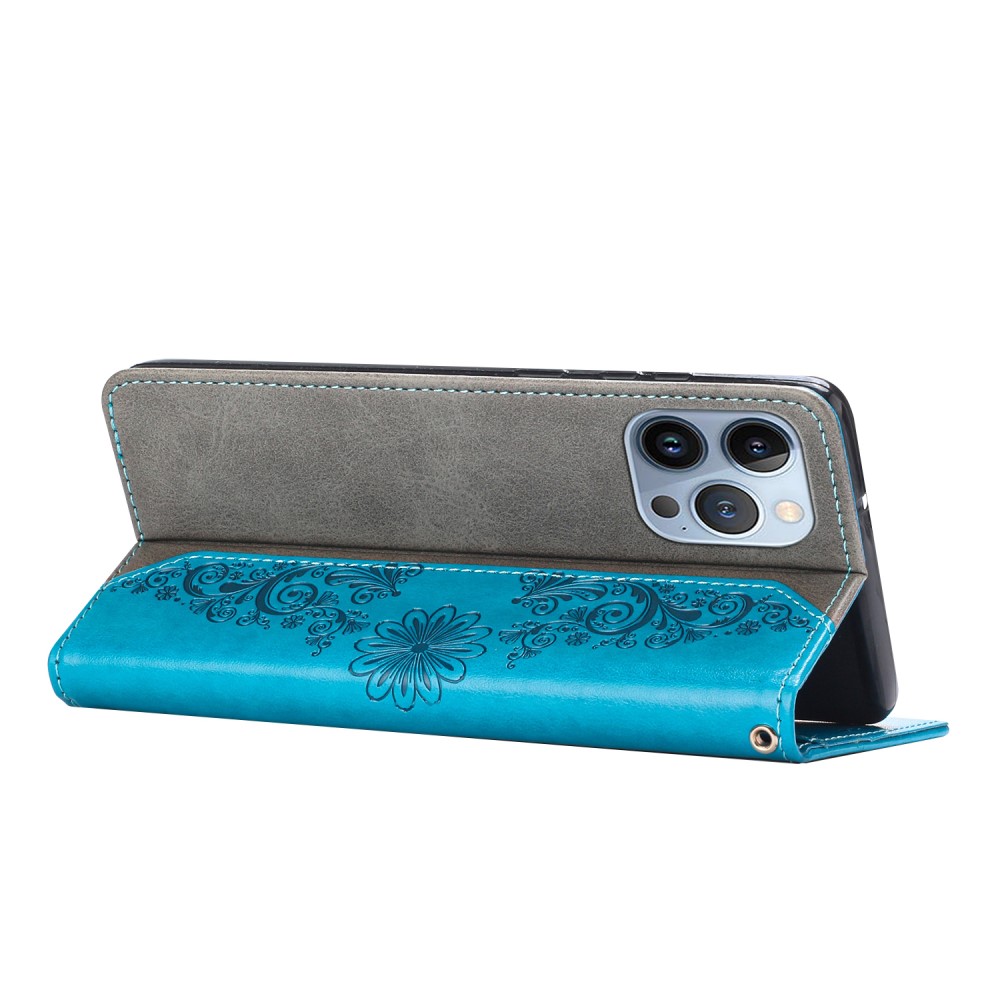 OEM Fjärilar iPhone 12 Pro Max Plånboksfodral - Blå