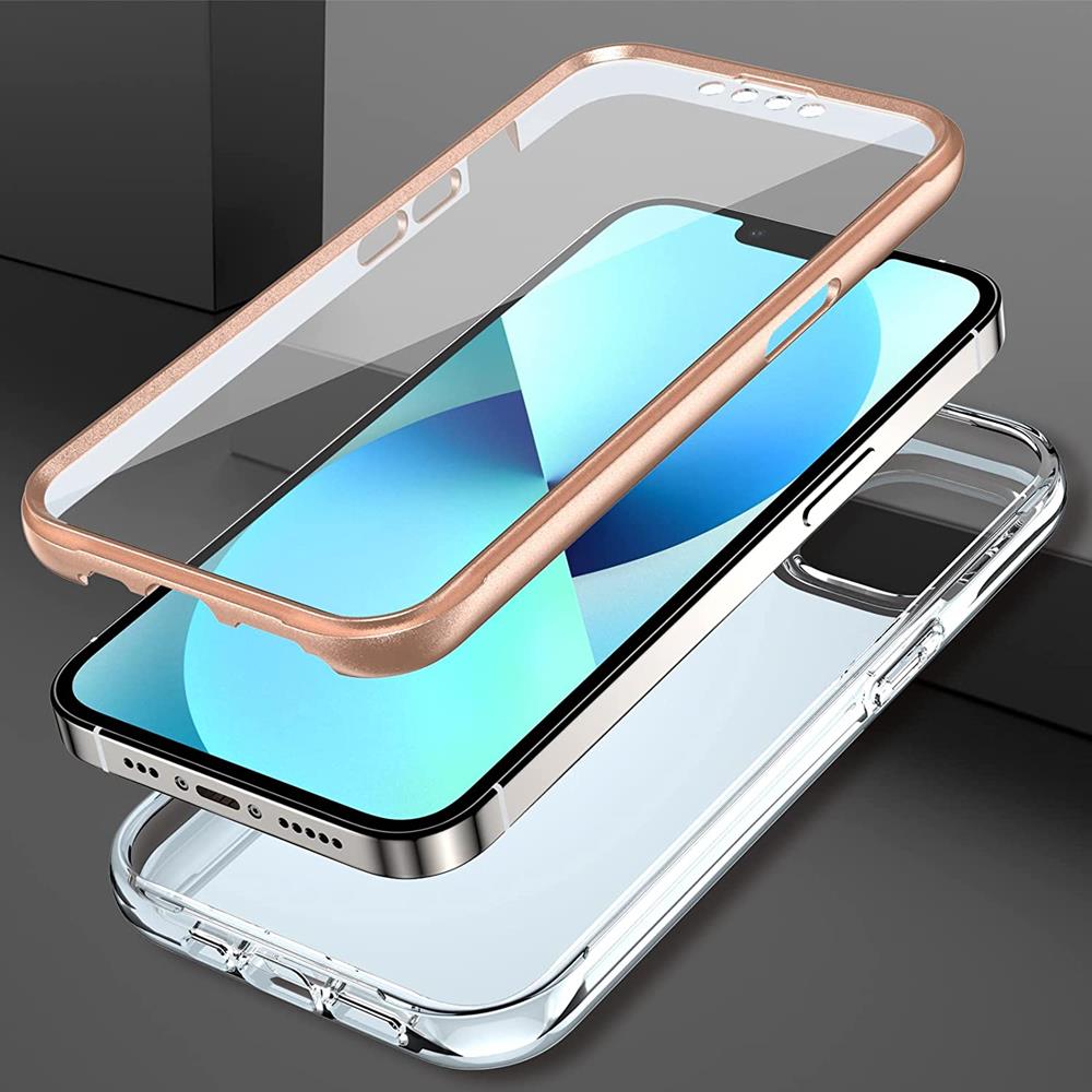 OEM Marble Grid 360° Skal iPhone 13 - Rosa