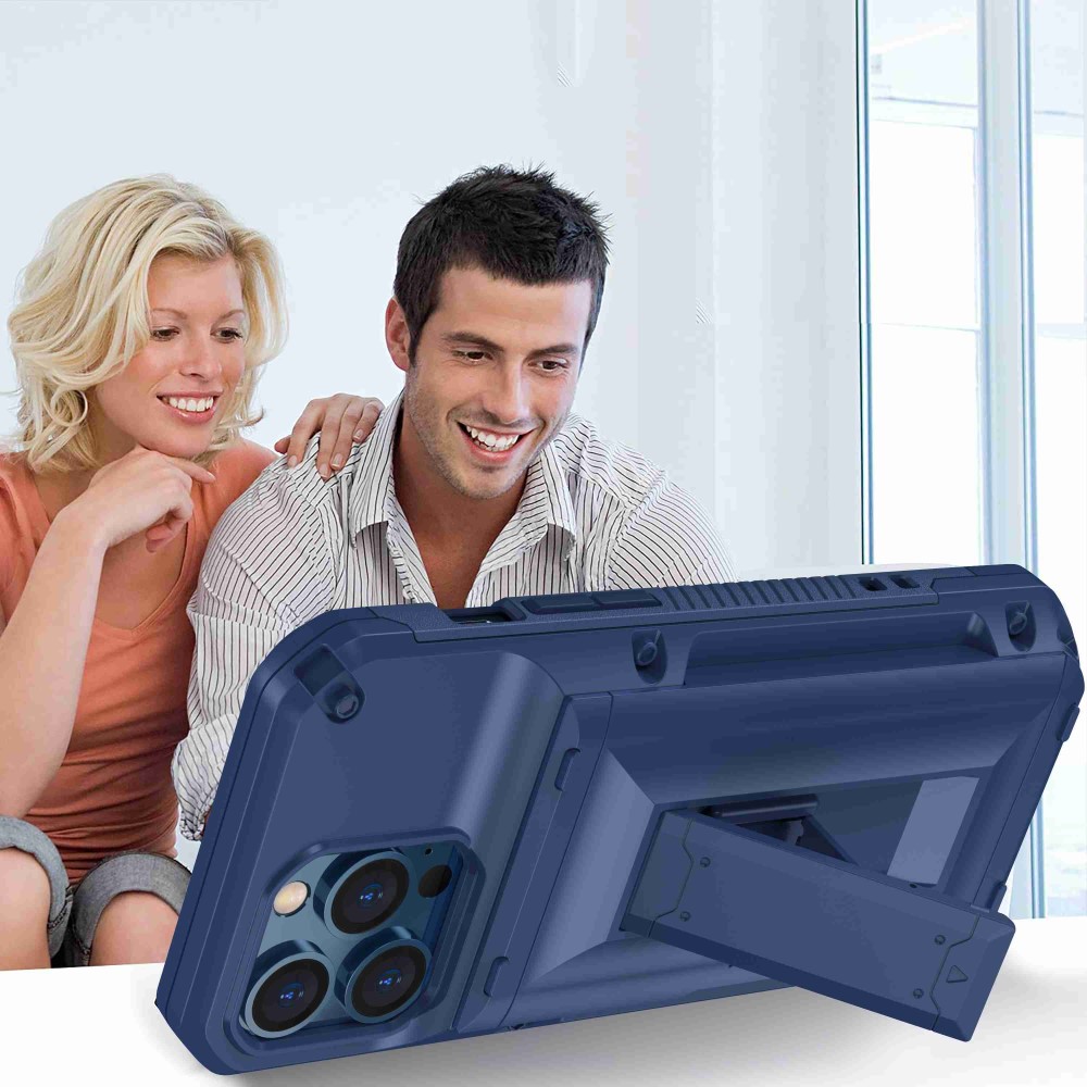 OEM iPhone 13 Pro Skal Korthållare Built-in Kickstand - Grön