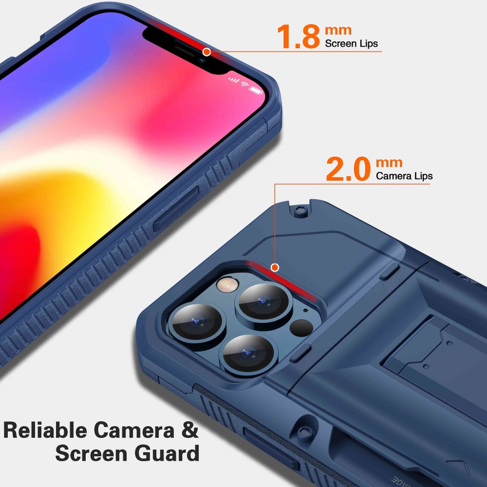 OEM iPhone 13 Pro Skal Korthållare Built-in Kickstand - Grön