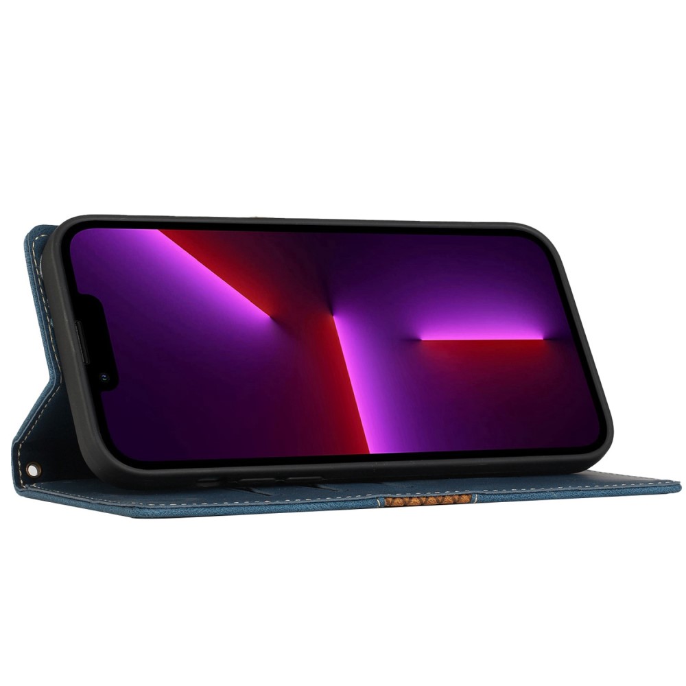 OEM Splicing Design iPhone 13 Pro Plånboksfodral - Blå