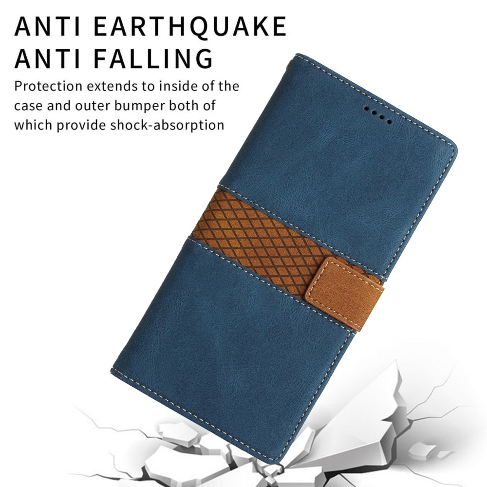 OEM Splicing Design iPhone 13 Pro Plånboksfodral - Blå