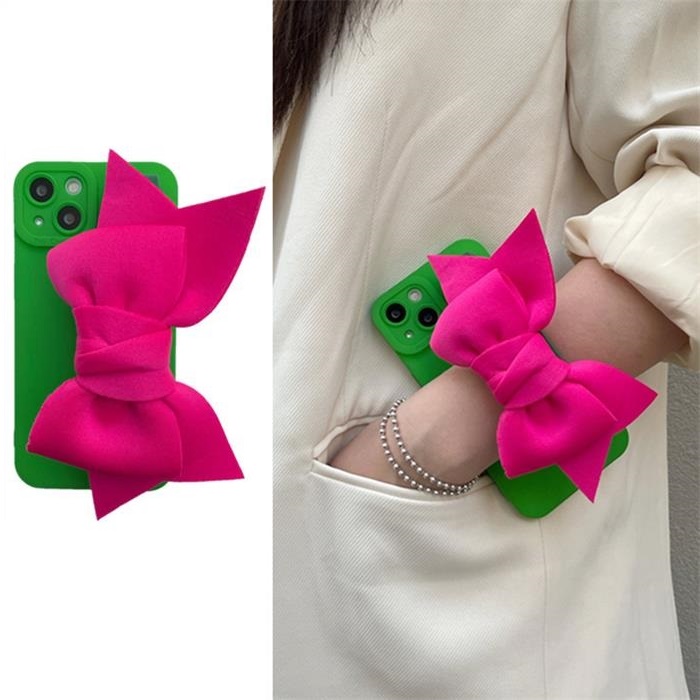 OEM Bowknot Handrem iPhone 13 Pro Skal - Magenta