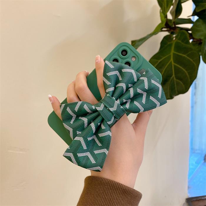 OEM Bowknot Handrem iPhone 13 Pro Skal - Grön