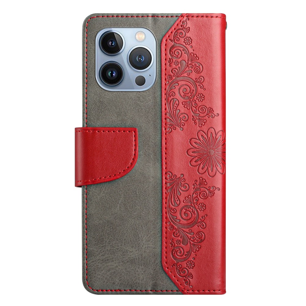 OEM Fjärilar iPhone 13 Pro Max Plånboksfodral - Röd