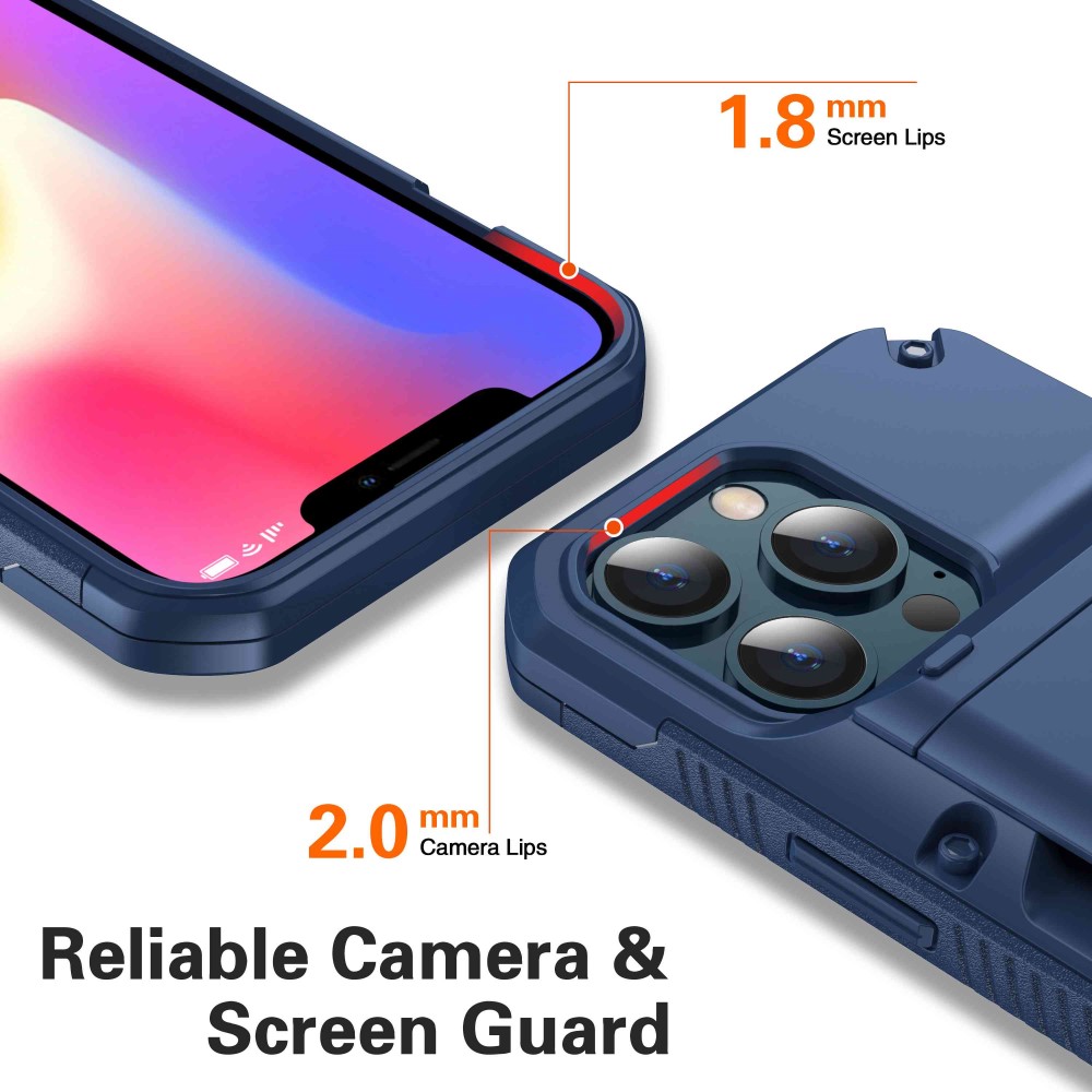 OEM iPhone 13 Pro Max Skal Med Kortfack - Blå