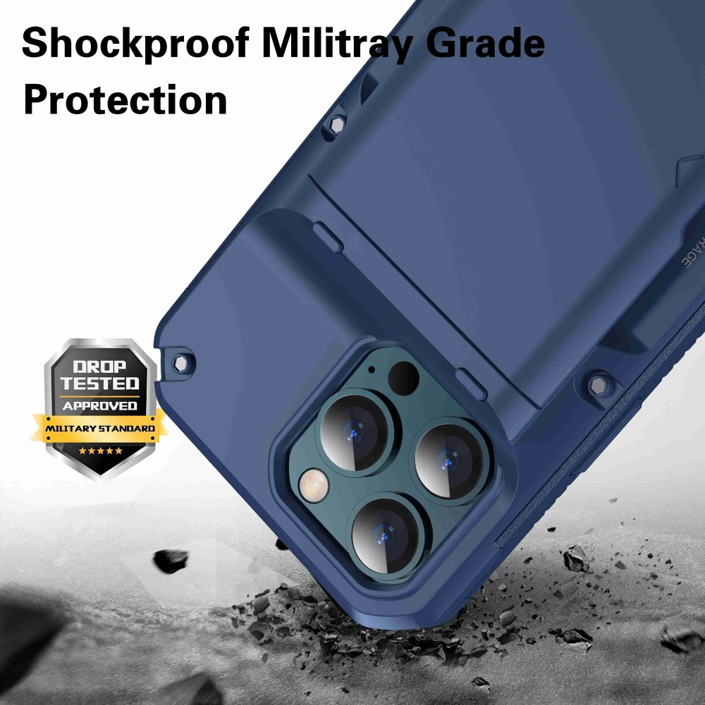 OEM iPhone 13 Pro Max Skal Med Kortfack - Blå