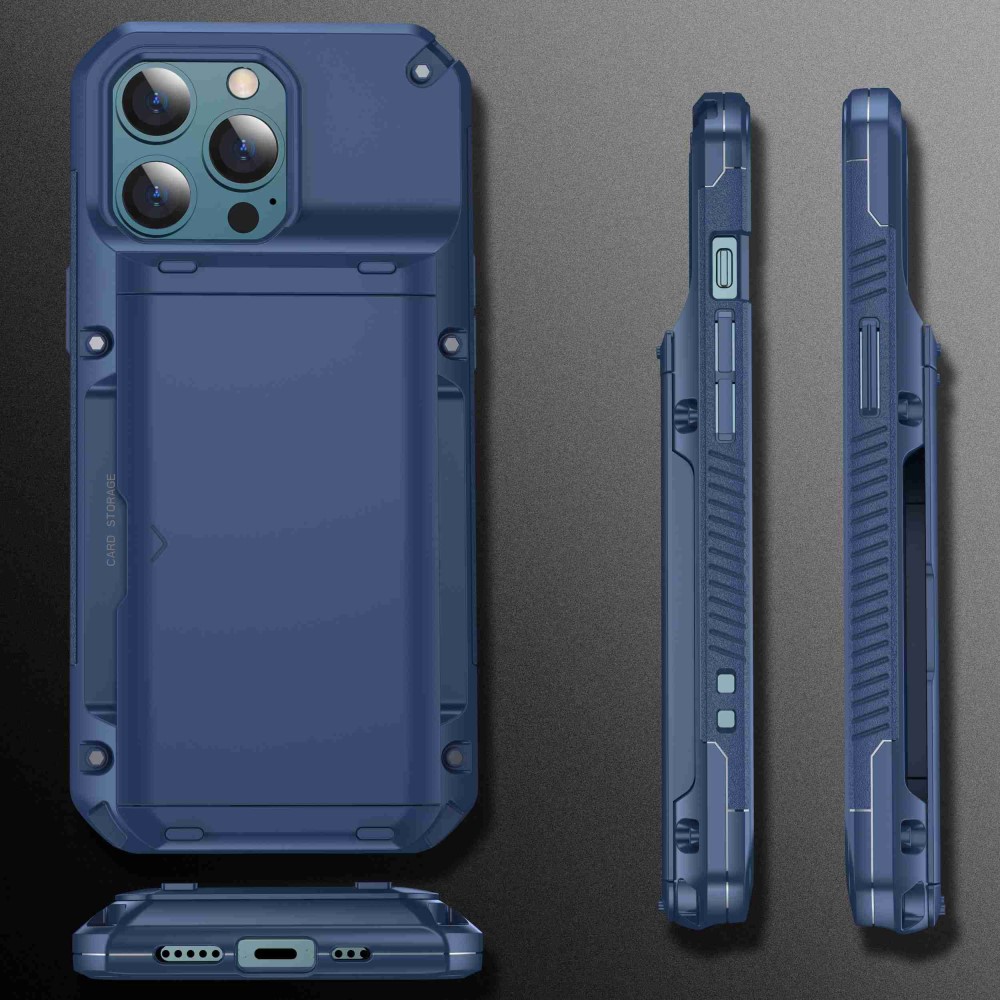 OEM iPhone 13 Pro Max Skal Med Kortfack - Blå