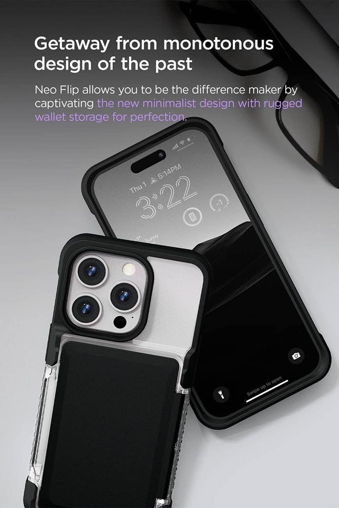 VERUS VRS DESIGN Neo Flip Skal iPhone 14 Pro Max - Svart