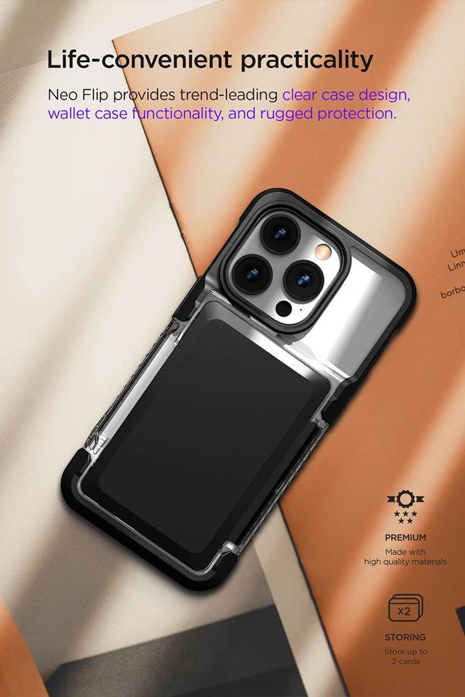 VERUS VRS DESIGN Neo Flip Skal iPhone 14 Pro Max - Svart