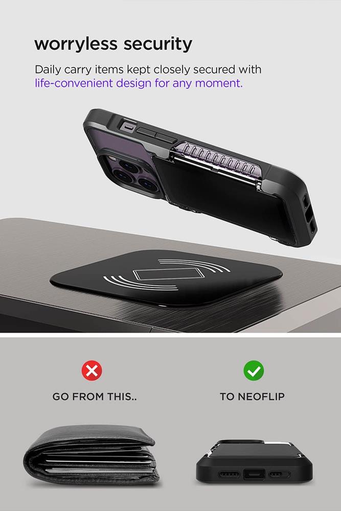 VERUS VRS DESIGN Neo Flip Skal iPhone 14 Pro Max - Svart