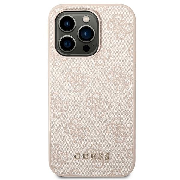 Guess GUESS iPhone 14 Pro Max Skal Metall Gold Logo - Rosa