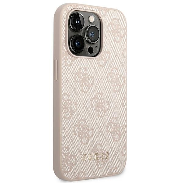 Guess GUESS iPhone 14 Pro Max Skal Metall Gold Logo - Rosa