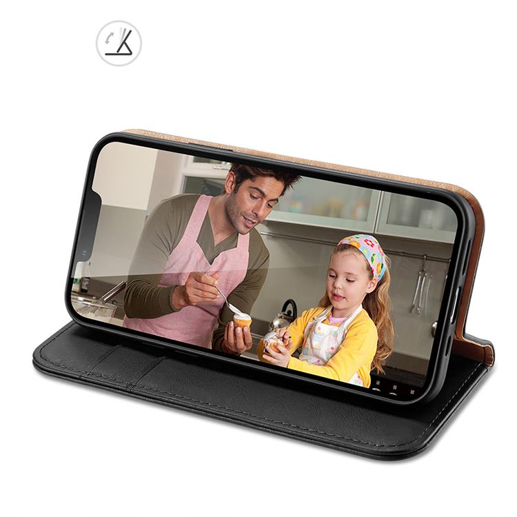 Dux Ducis Dux Ducis iPhone 14 Plus Plånboksfodral Äkta Läder Hivo Flip - Svart