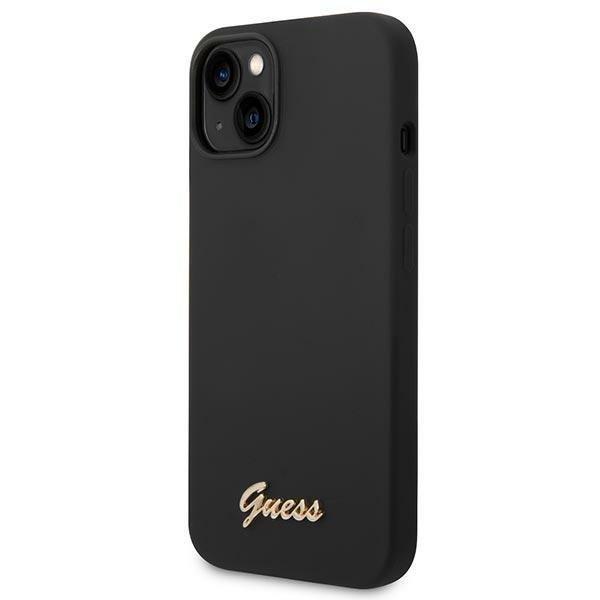 Guess GUESS iPhone 14 Plus Skal Silicone Vintage Gold Logo - Svart