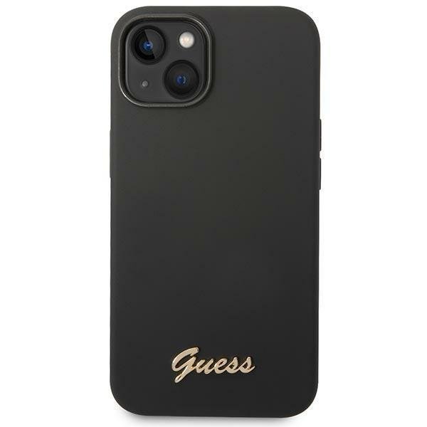 Guess GUESS iPhone 14 Plus Skal Silicone Vintage Gold Logo - Svart