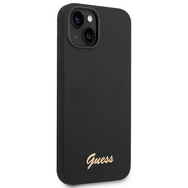 Guess GUESS iPhone 14 Plus Skal Silicone Vintage Gold Logo - Svart