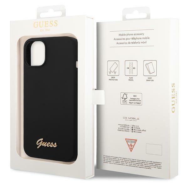 Guess GUESS iPhone 14 Plus Skal Silicone Vintage Gold Logo - Svart