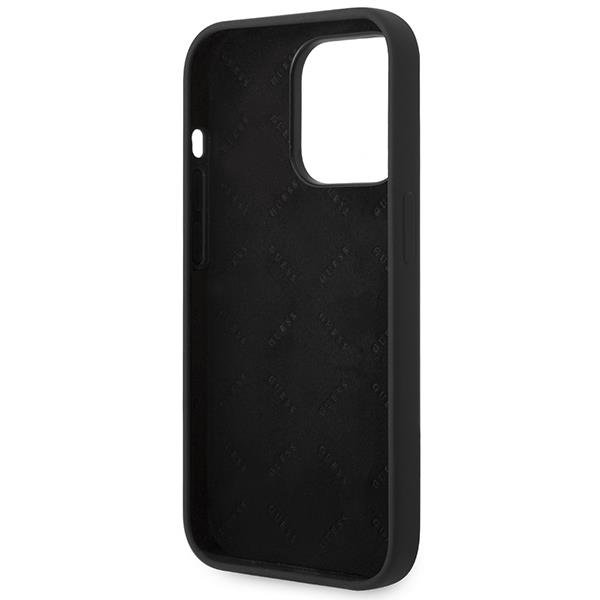 UTGATT1 GUESS iPhone 14 Pro Skal Silicone Vintage Gold Logo - Svart