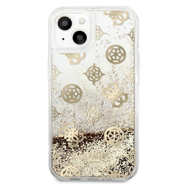 Guess Guess iPhone 13 mini Skal Peony Liquid Glitter - Guld