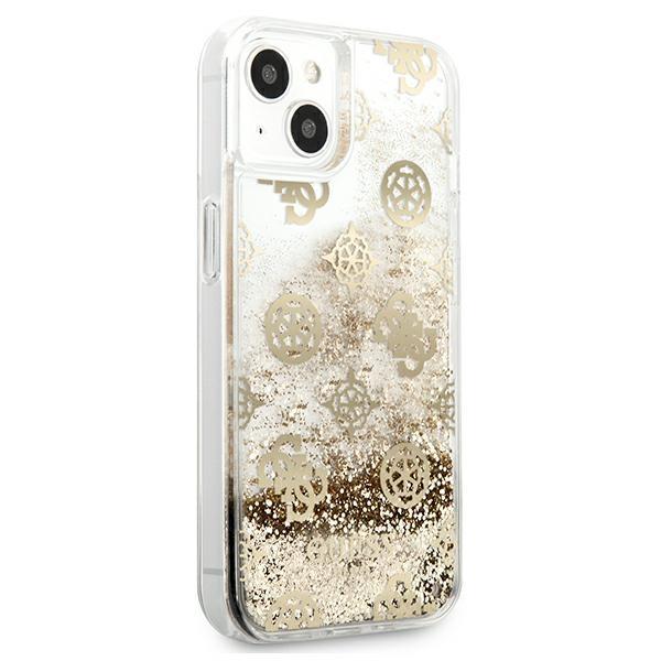 Guess Guess iPhone 13 mini Skal Peony Liquid Glitter - Guld