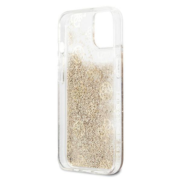 Guess Guess iPhone 13 mini Skal Peony Liquid Glitter - Guld