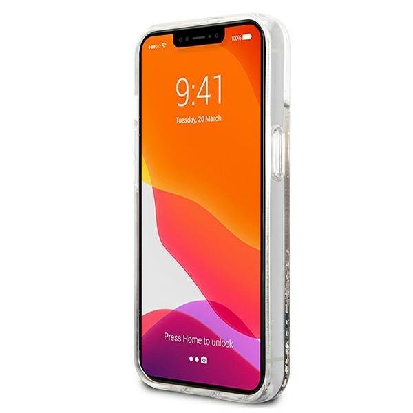 Guess Guess iPhone 13 mini Skal Peony Liquid Glitter - Guld