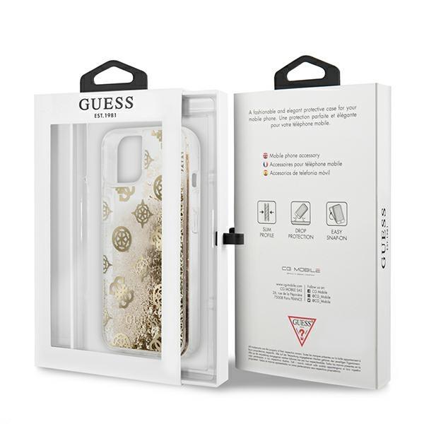 Guess Guess iPhone 13 mini Skal Peony Liquid Glitter - Guld
