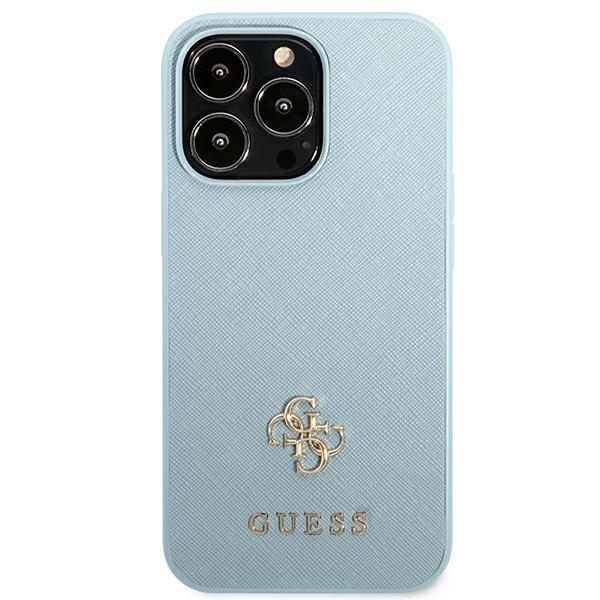 Guess Guess iPhone 13 Pro Max Skal Saffiano Small Metall Logo - Blå