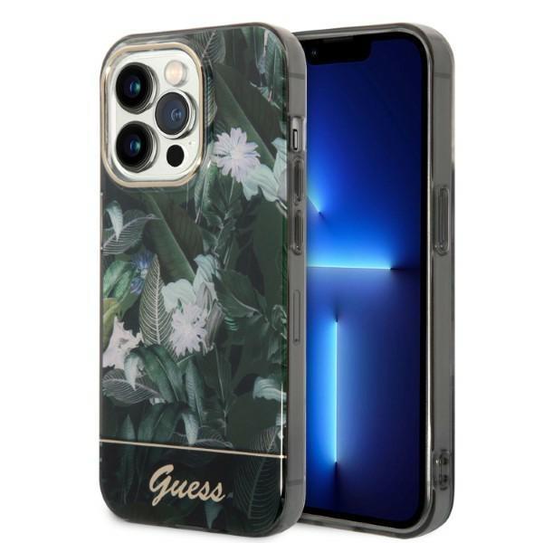 Guess GUESS iPhone 14 Pro Skal Jungle Collection - Grön