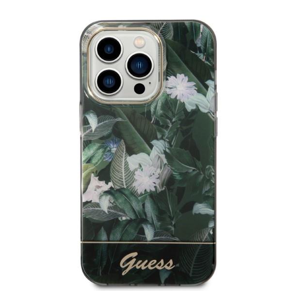 Guess GUESS iPhone 14 Pro Skal Jungle Collection - Grön