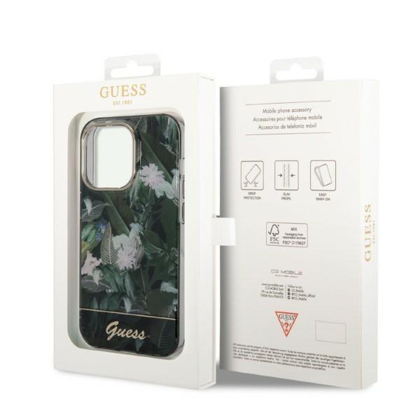 Guess GUESS iPhone 14 Pro Skal Jungle Collection - Grön